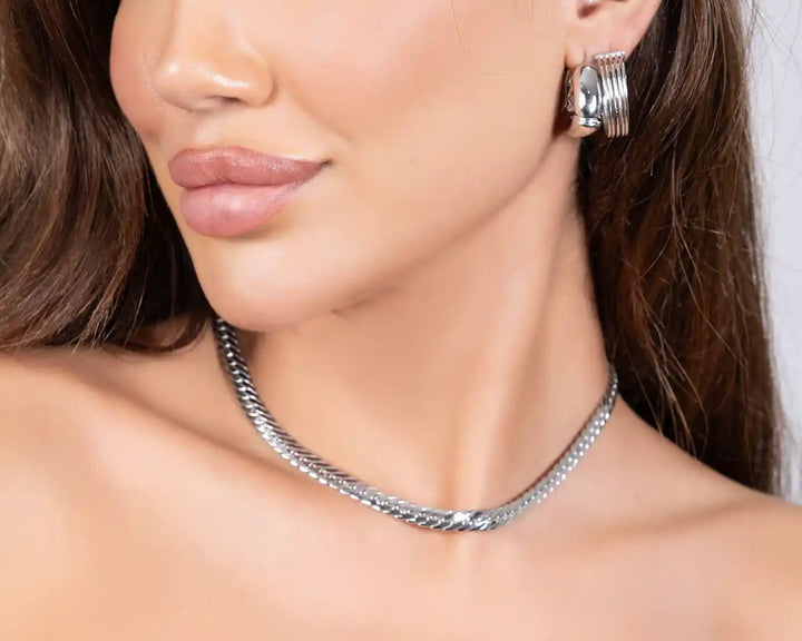 925 Sterling Silver Herringbone Chain Necklace