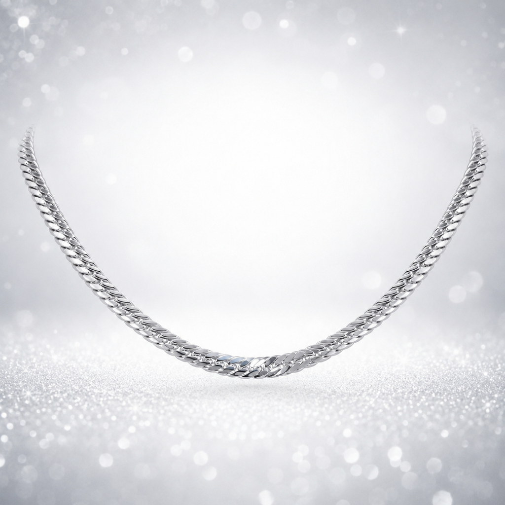 925 Sterling Silver Herringbone Chain Necklace