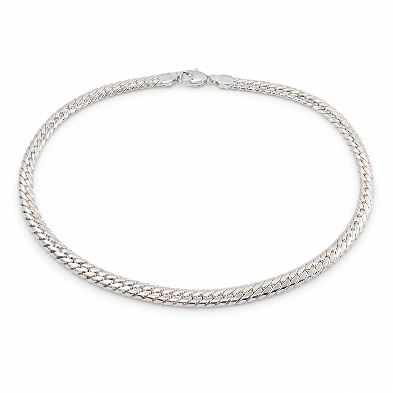 925 Sterling Silver Herringbone Chain Necklace