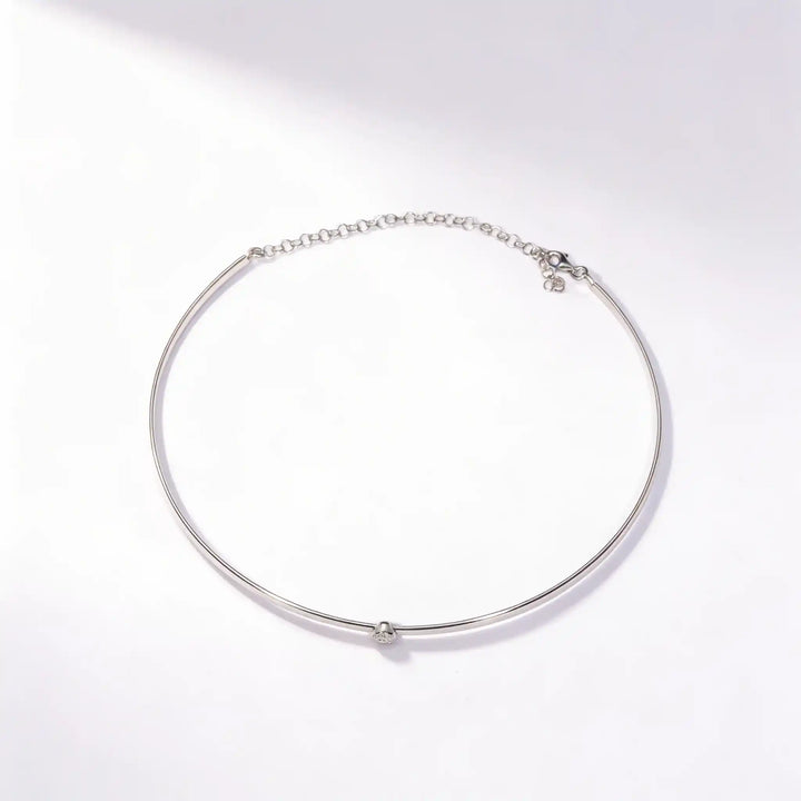 925 Sterling Silver Minimal Choker Necklace