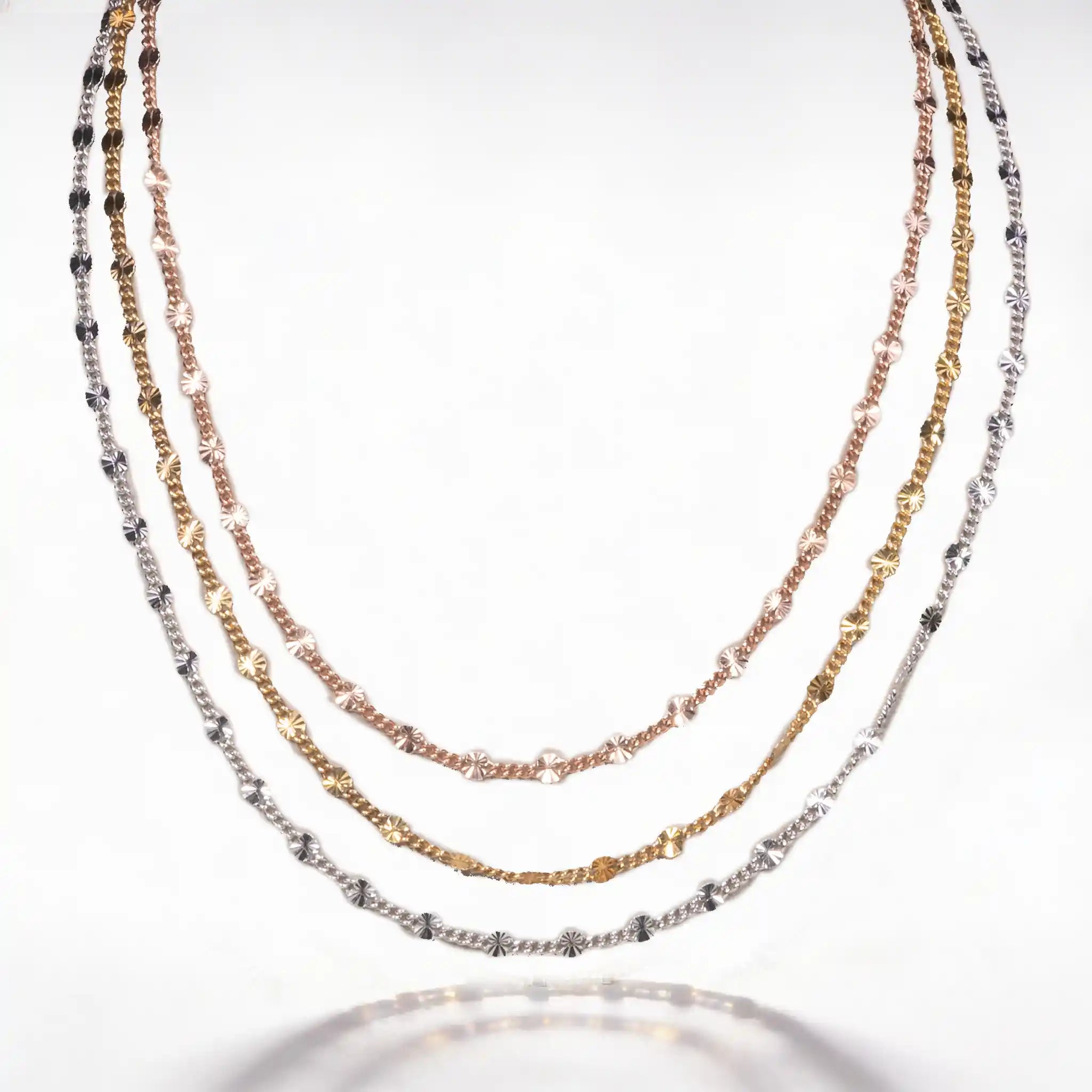 925 Sterling Silver Multi-Tone Layered Necklace