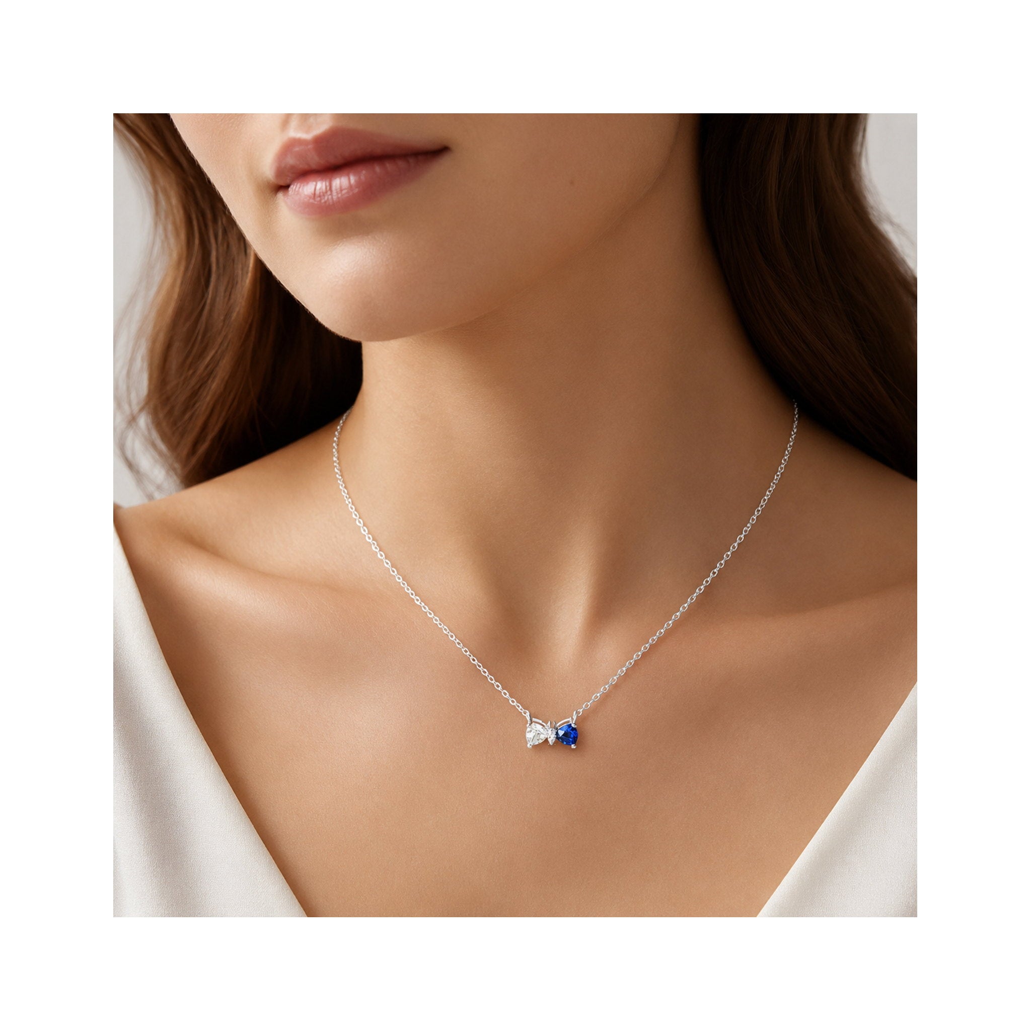 925 Sterling Silver Bow Pendant Necklace