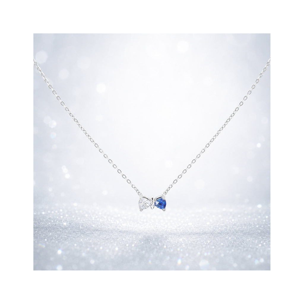 925 Sterling Silver Bow Pendant Necklace