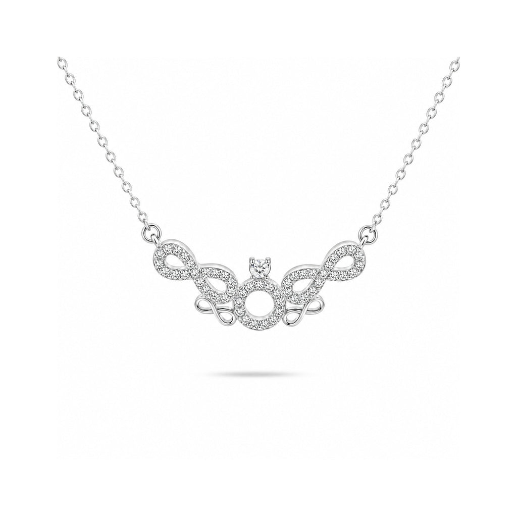 925 Sterling Silver Interlocking Infinity Necklace