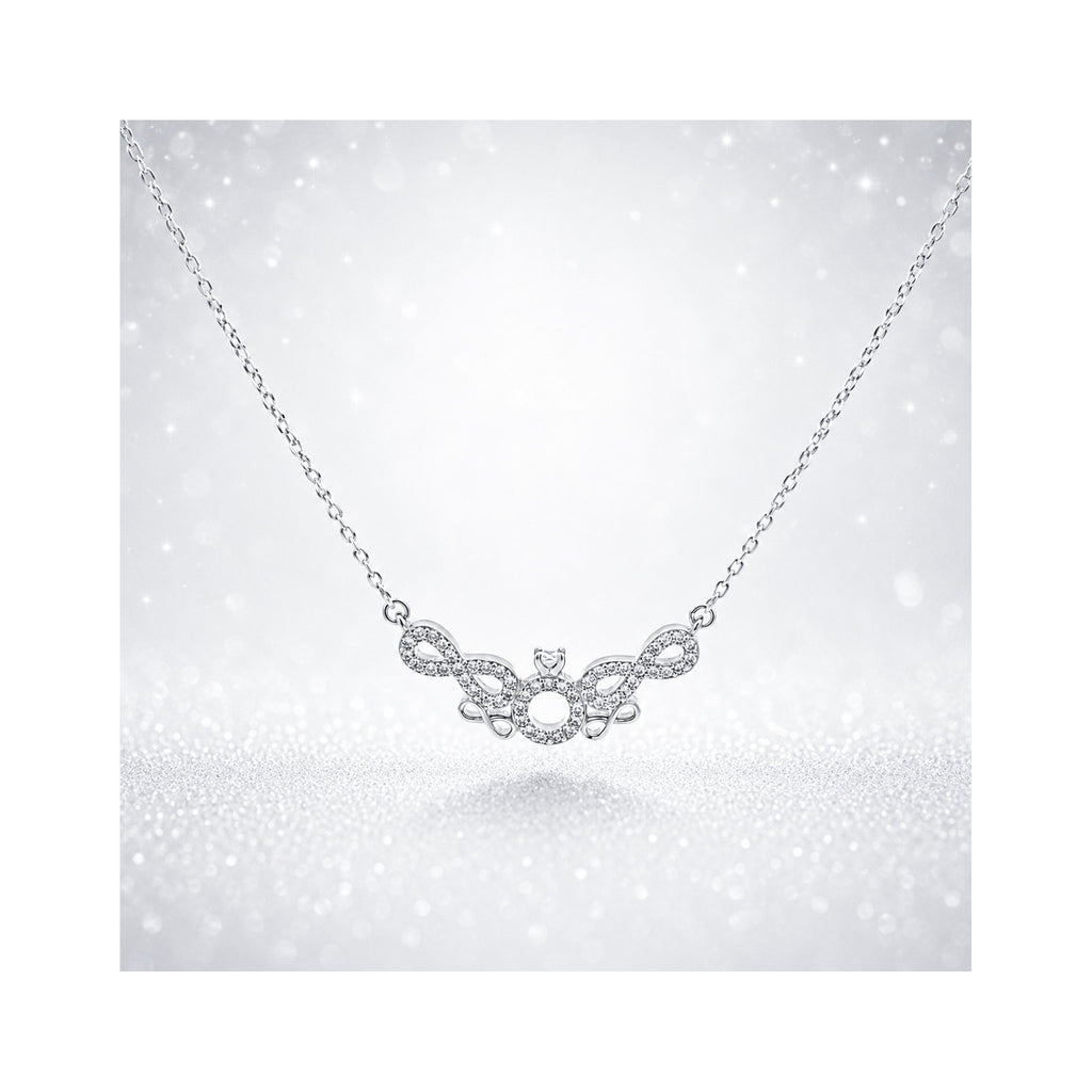 925 Sterling Silver Interlocking Infinity Necklace