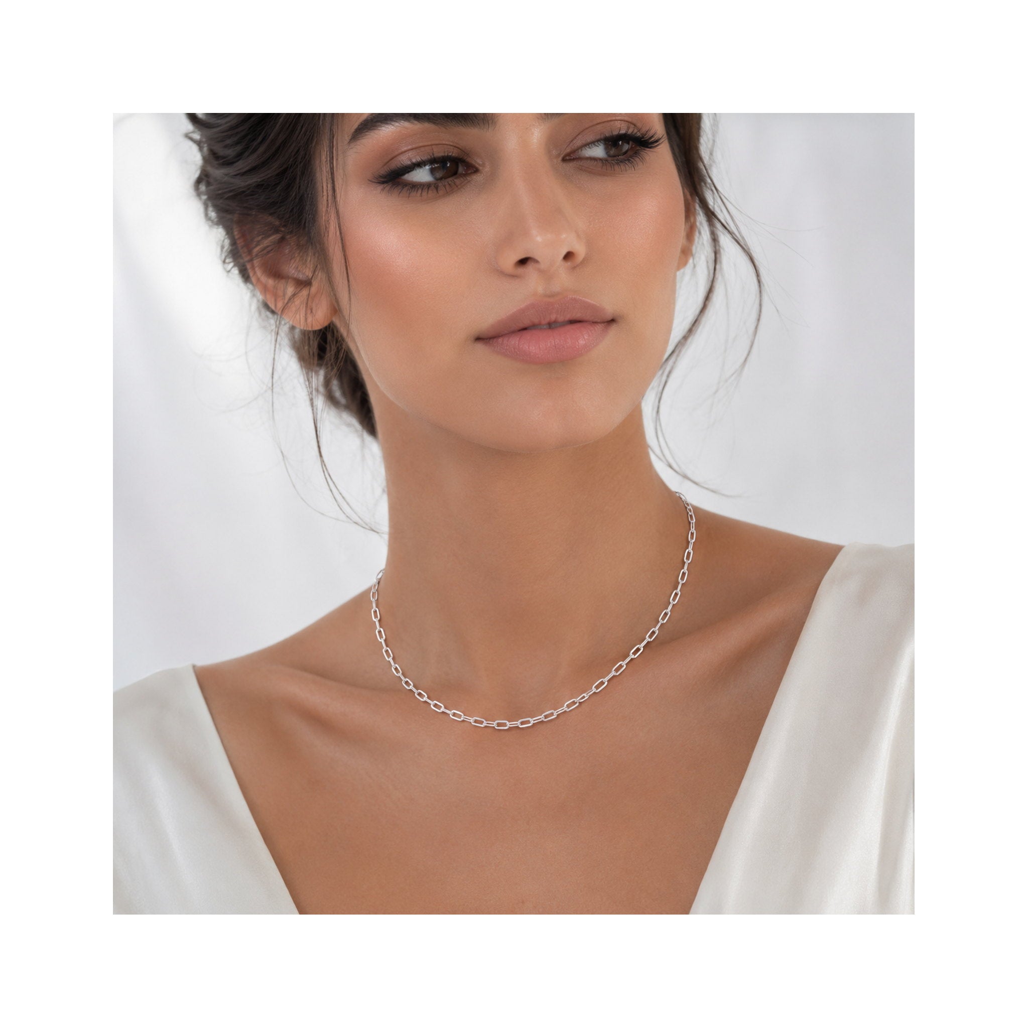 925 Sterling Silver Paperclip Chain Necklace