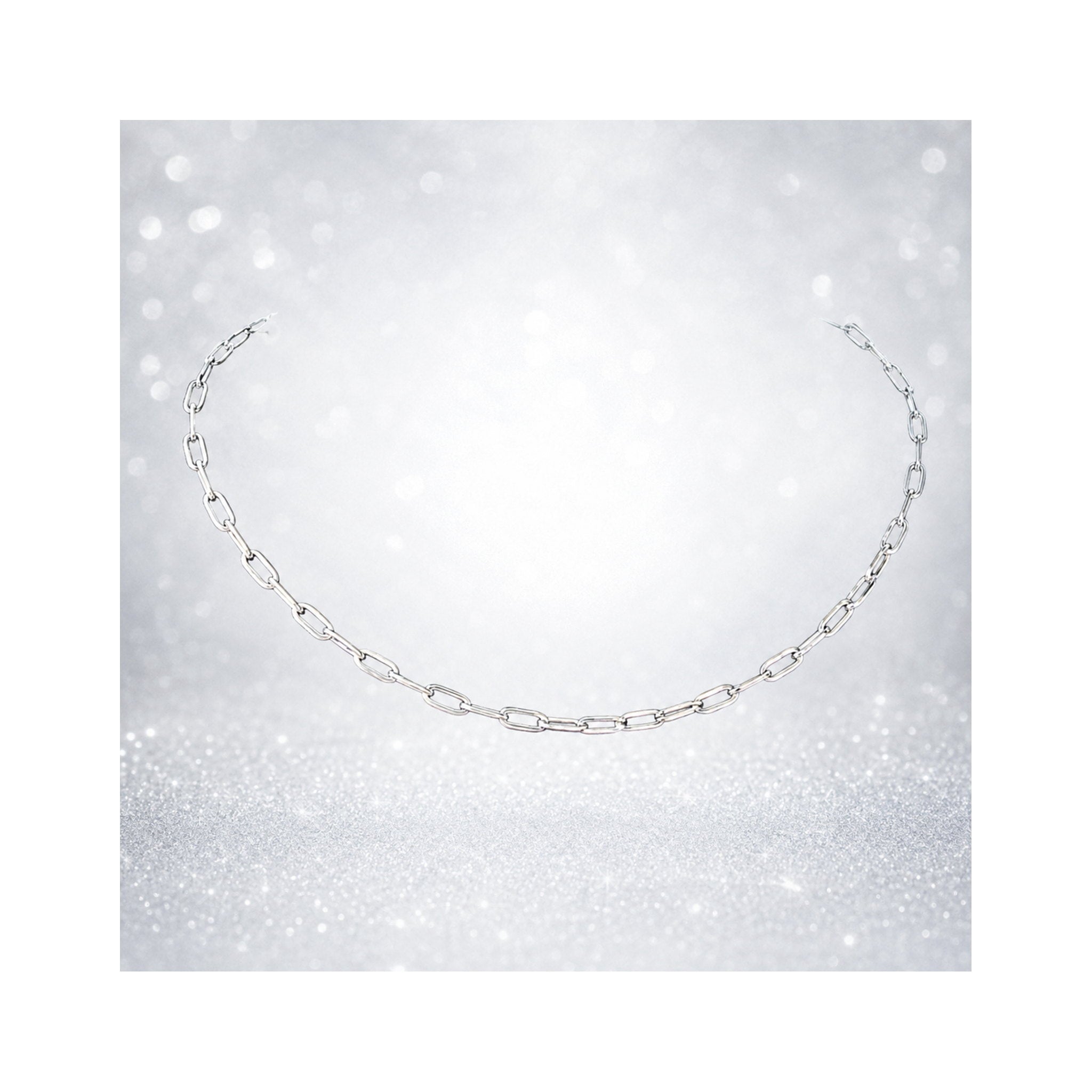 925 Sterling Silver Paperclip Chain Necklace