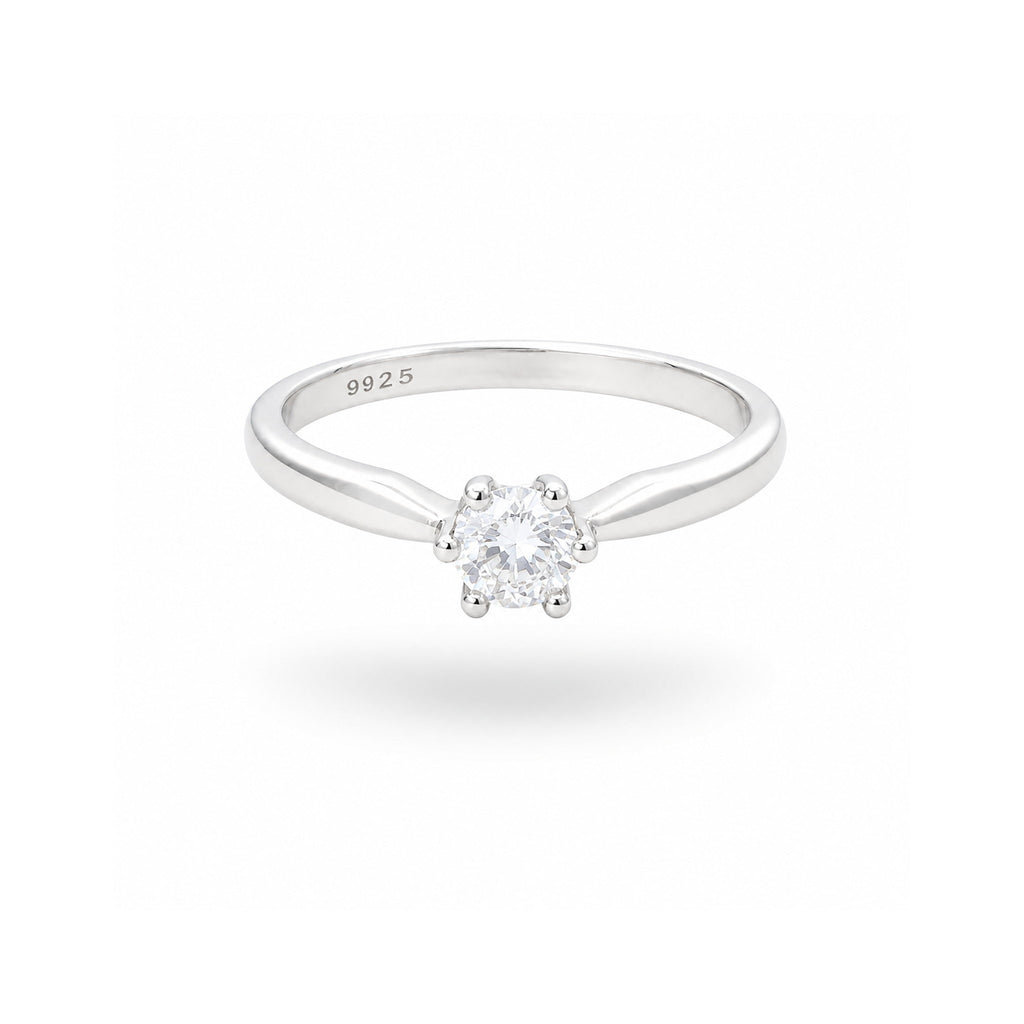925 Sterling Silver Round Brilliant Solitaire