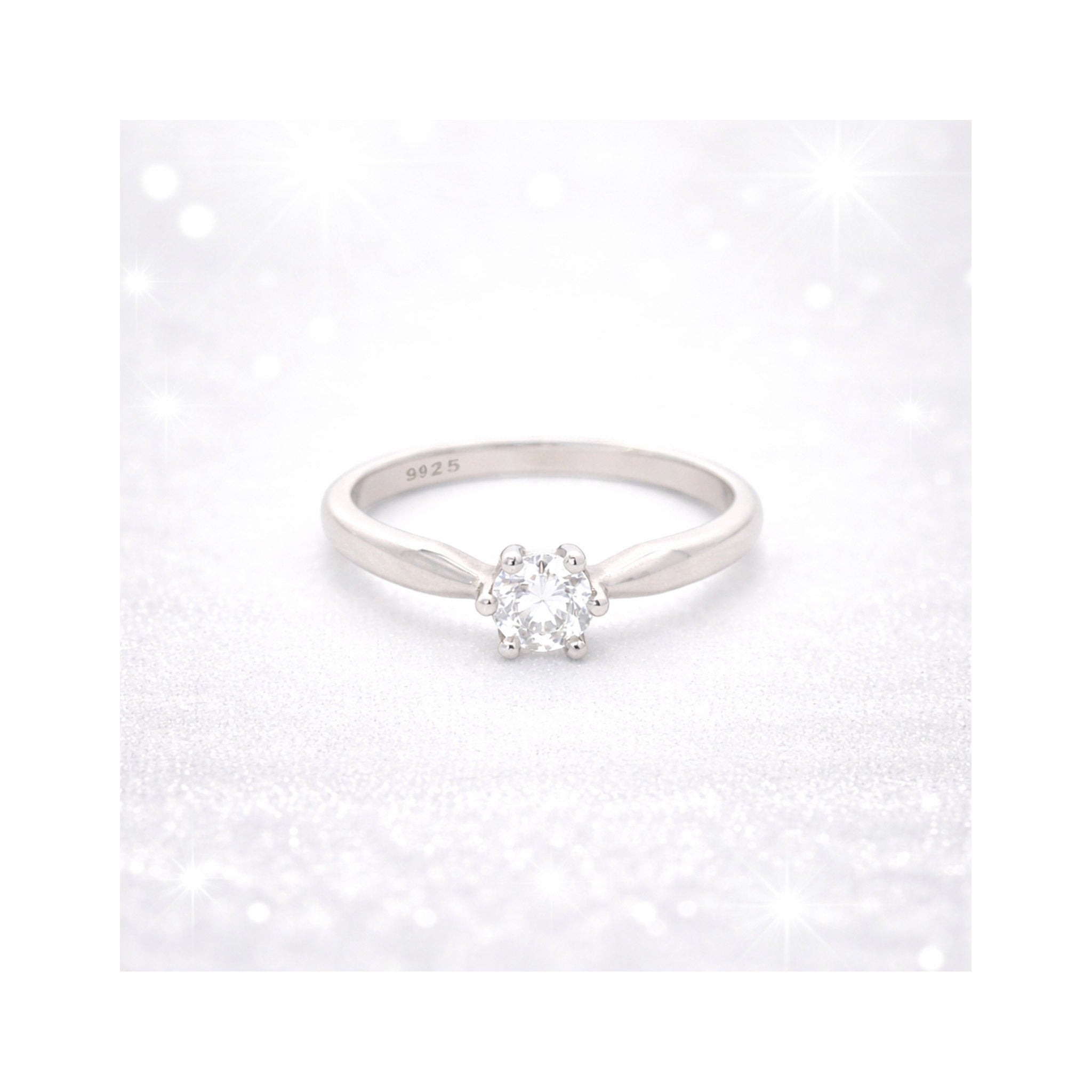 925 Sterling Silver Round Brilliant Solitaire