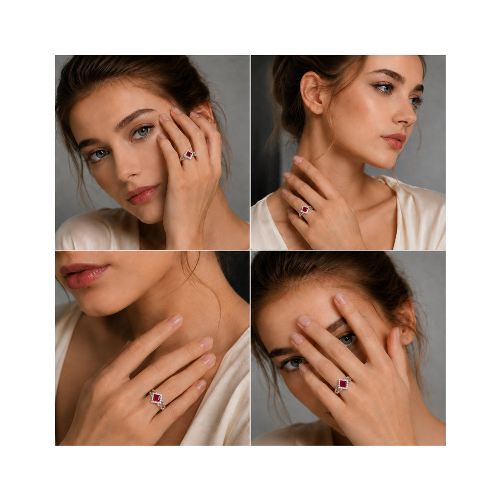 925 Sterling Silver Kite-Set Double Faced Cocktail Ring