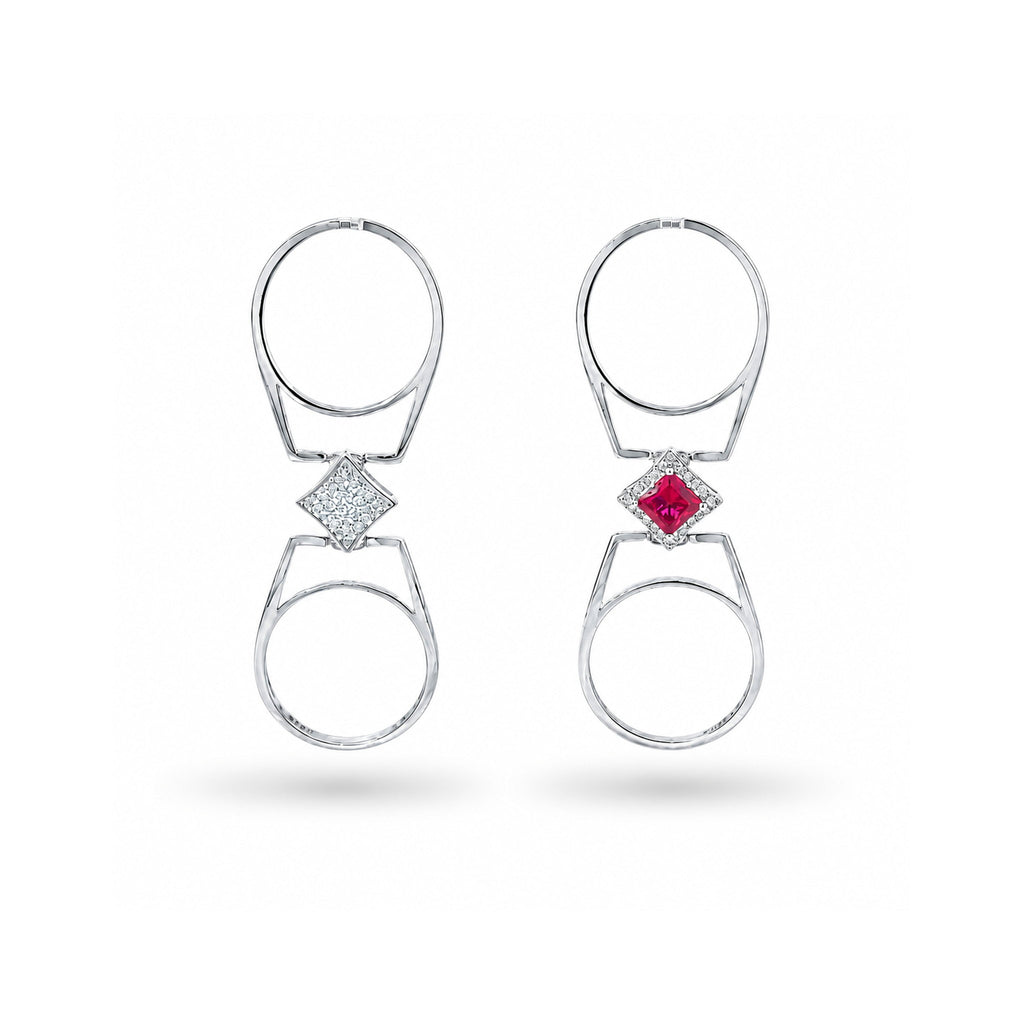 925 Sterling Silver Kite-Set Double Faced Cocktail Ring