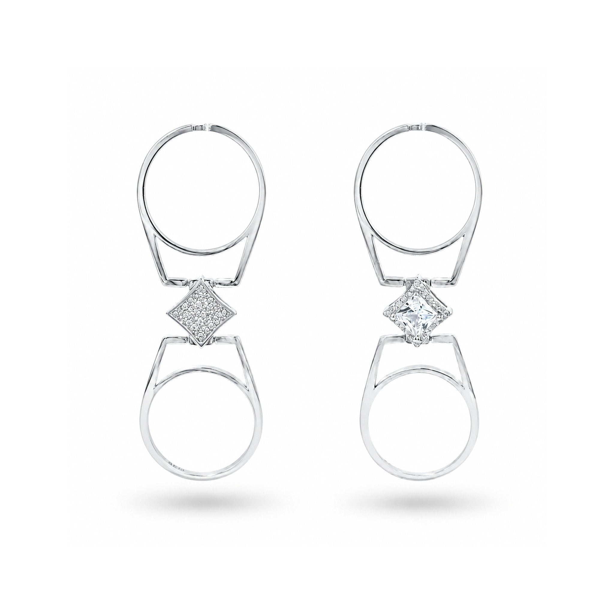 925 Sterling Silver Kite-Set Double Faced Cocktail Ring