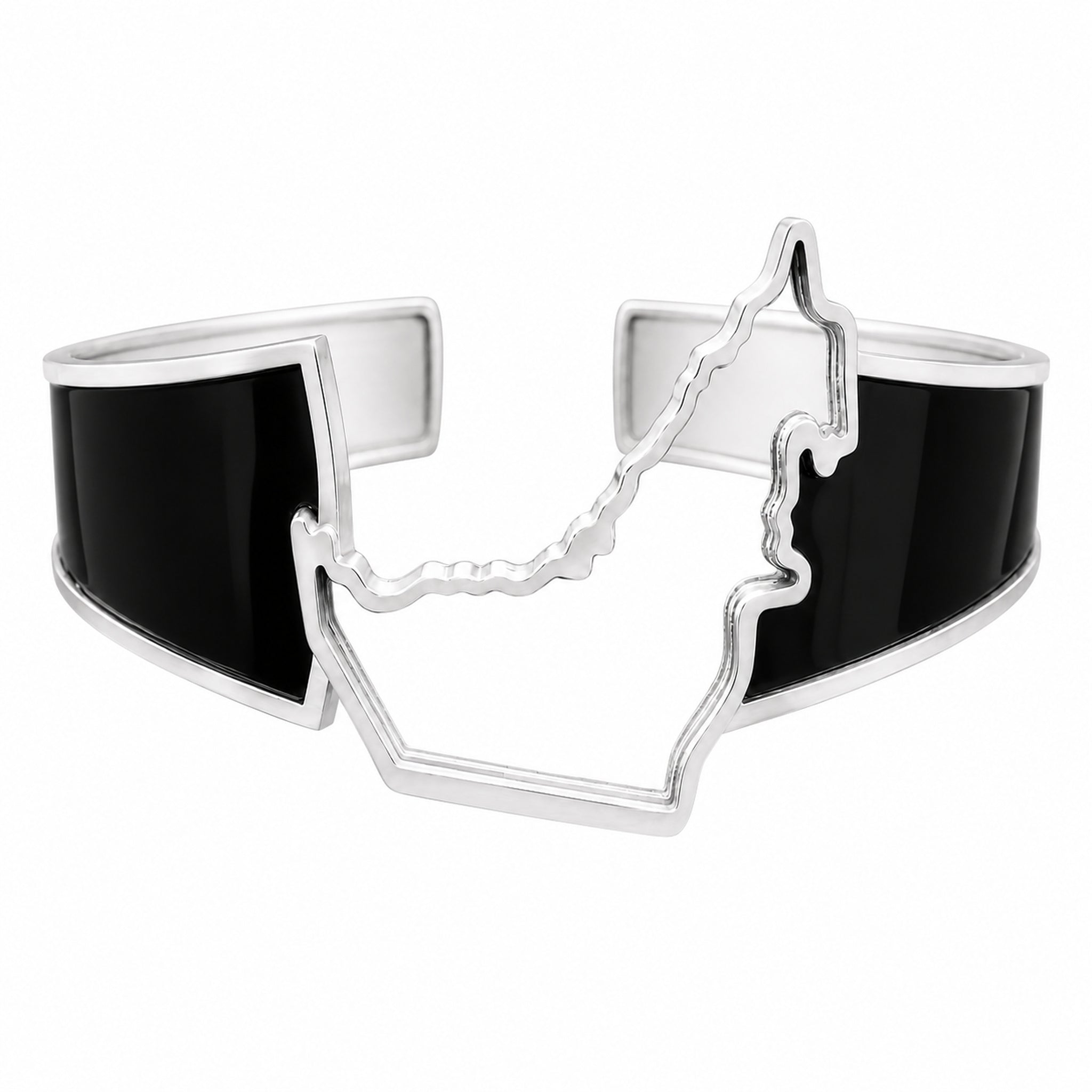 SAMVELLI UAE Map Noir 925 sterling silver bangle